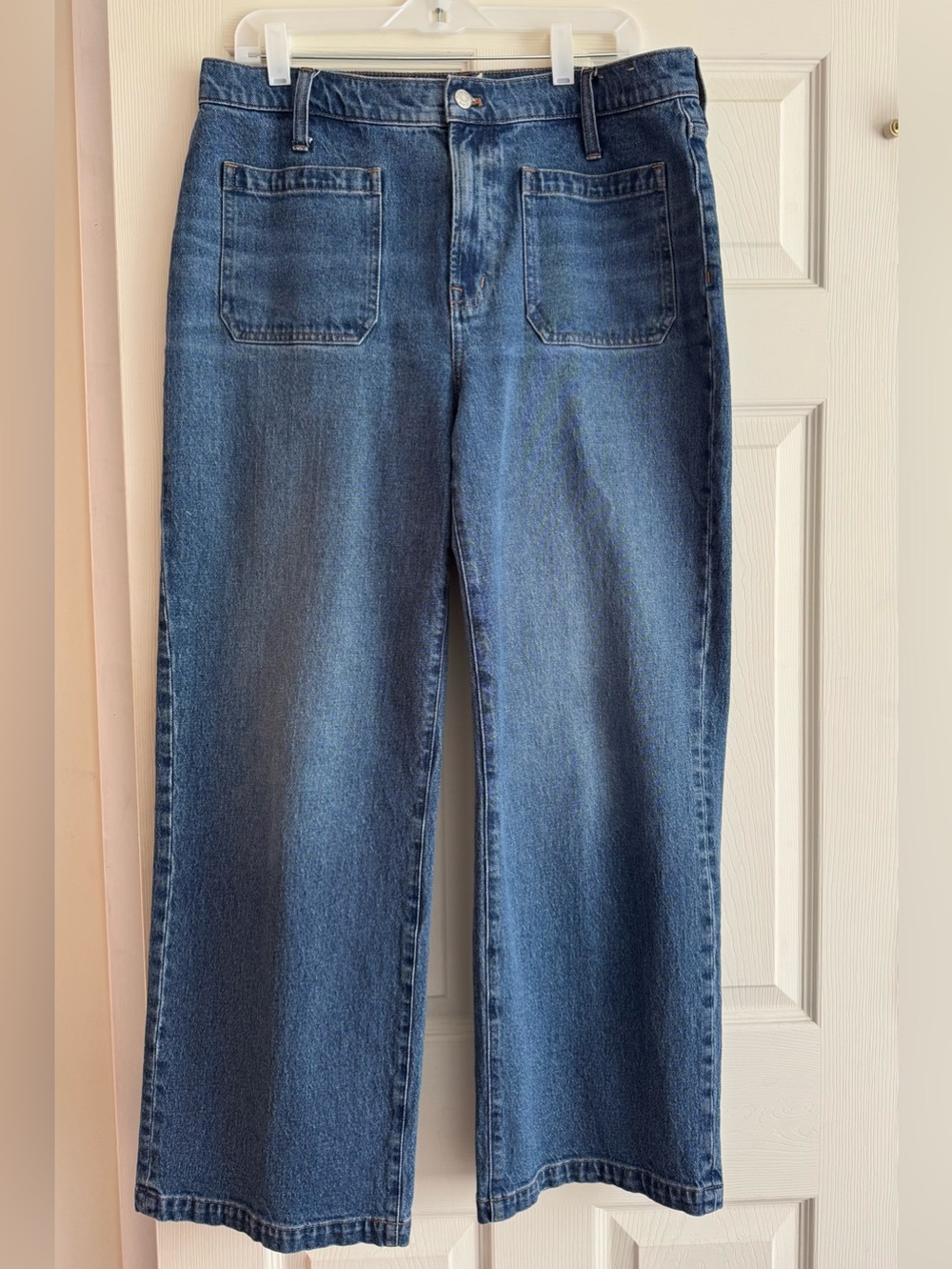 Madewell High-Rise Wide-Leg Jeans in Medium Blue Denim